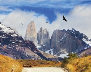 The Torres del Paine mountains in Patagonia